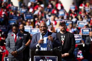 Desmond Meade speaks during a press conference at Advocacy Day 2022.